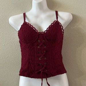 Cute lace up tank. Size medium nwot